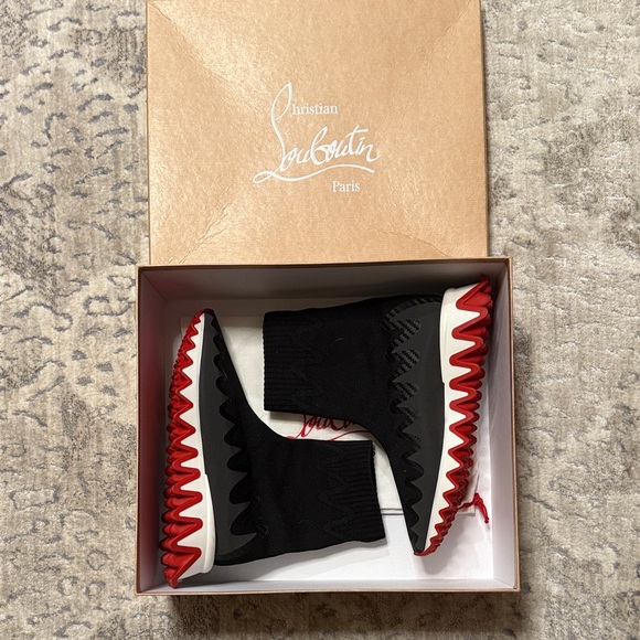 Christian Louboutin Black and Red Ankle Boots - Picture 5 of 6
